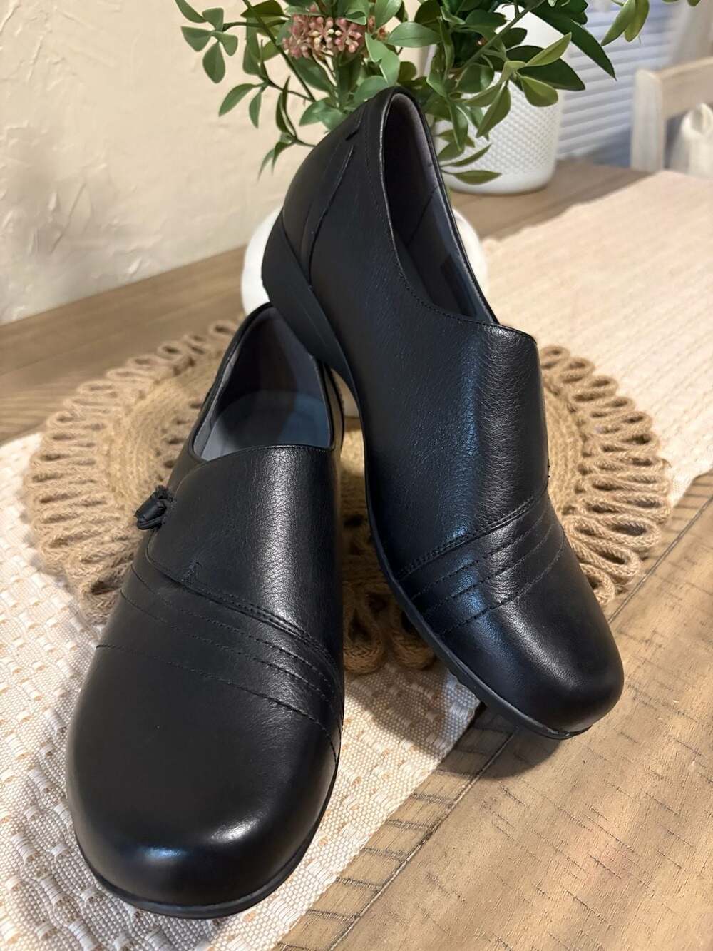 Dansko Franny Black Leather Loafer Flats Shoes size 10.5 US